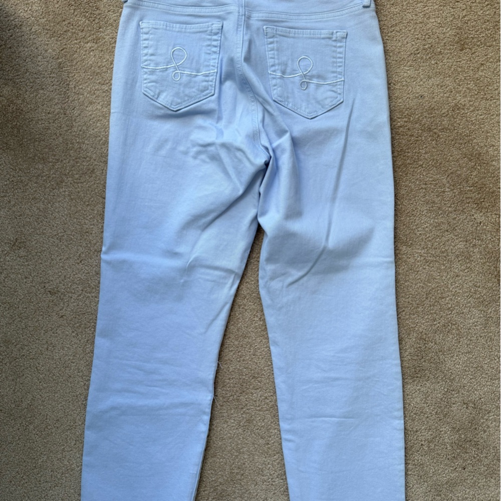 Blue Straight Leg Jeans with Uniform Color - Picture 3 of 4
